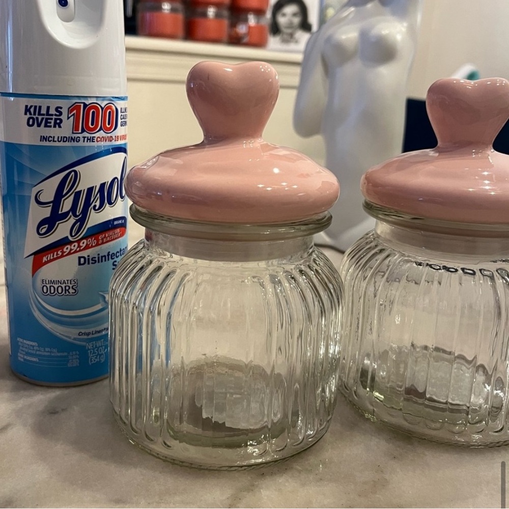 Valentines Jars heart lid glass jars